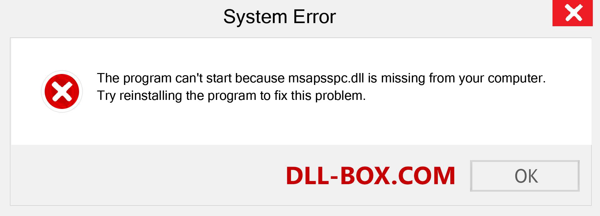  msapsspc.dll file is missing?. Download for Windows 7, 8, 10 - Fix  msapsspc dll Missing Error on Windows, photos, images