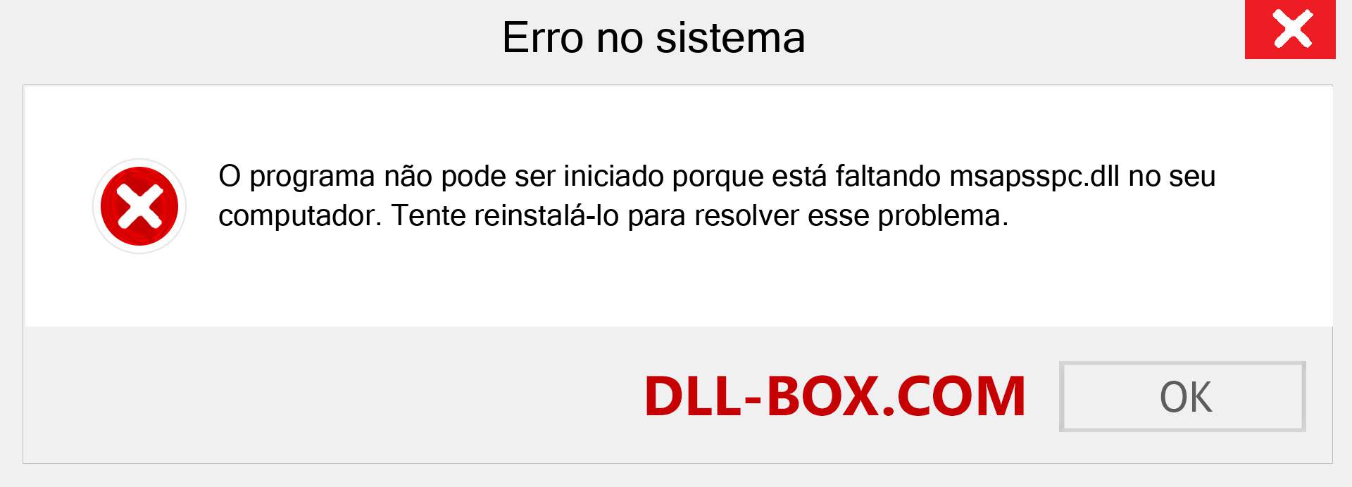 Arquivo msapsspc.dll ausente ?. Download para Windows 7, 8, 10 - Correção de erro ausente msapsspc dll no Windows, fotos, imagens